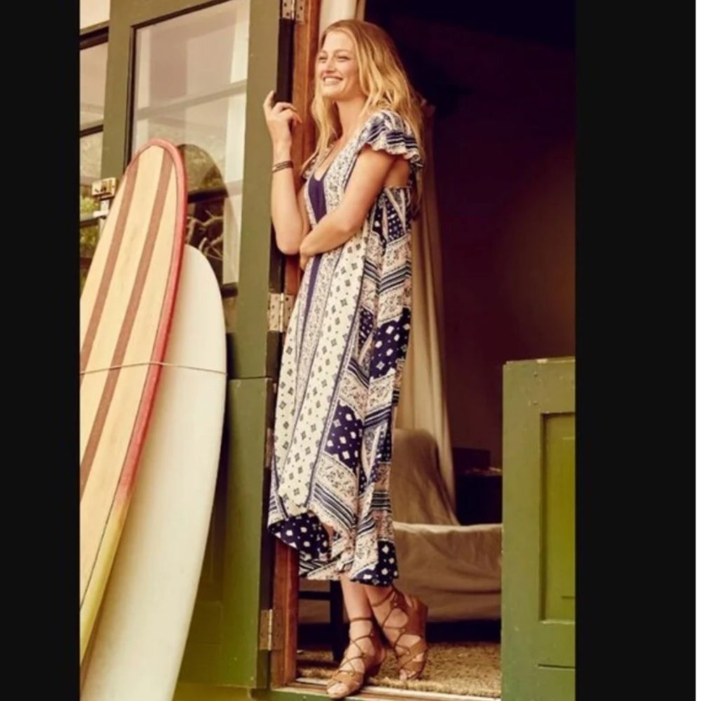 Anthropologie Maeve Boho Floral Midi Dress Small